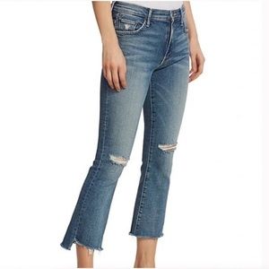 MOTHER The Insider High Waist Crop Step Fray Jeans
NIGHT ON A SHINY WHITE VESPA